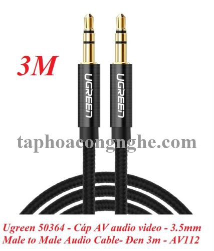 Ugreen 50364 3M màu Đen Cáp âm thanh 2 đầu 3.5mm dương AV112 30050364